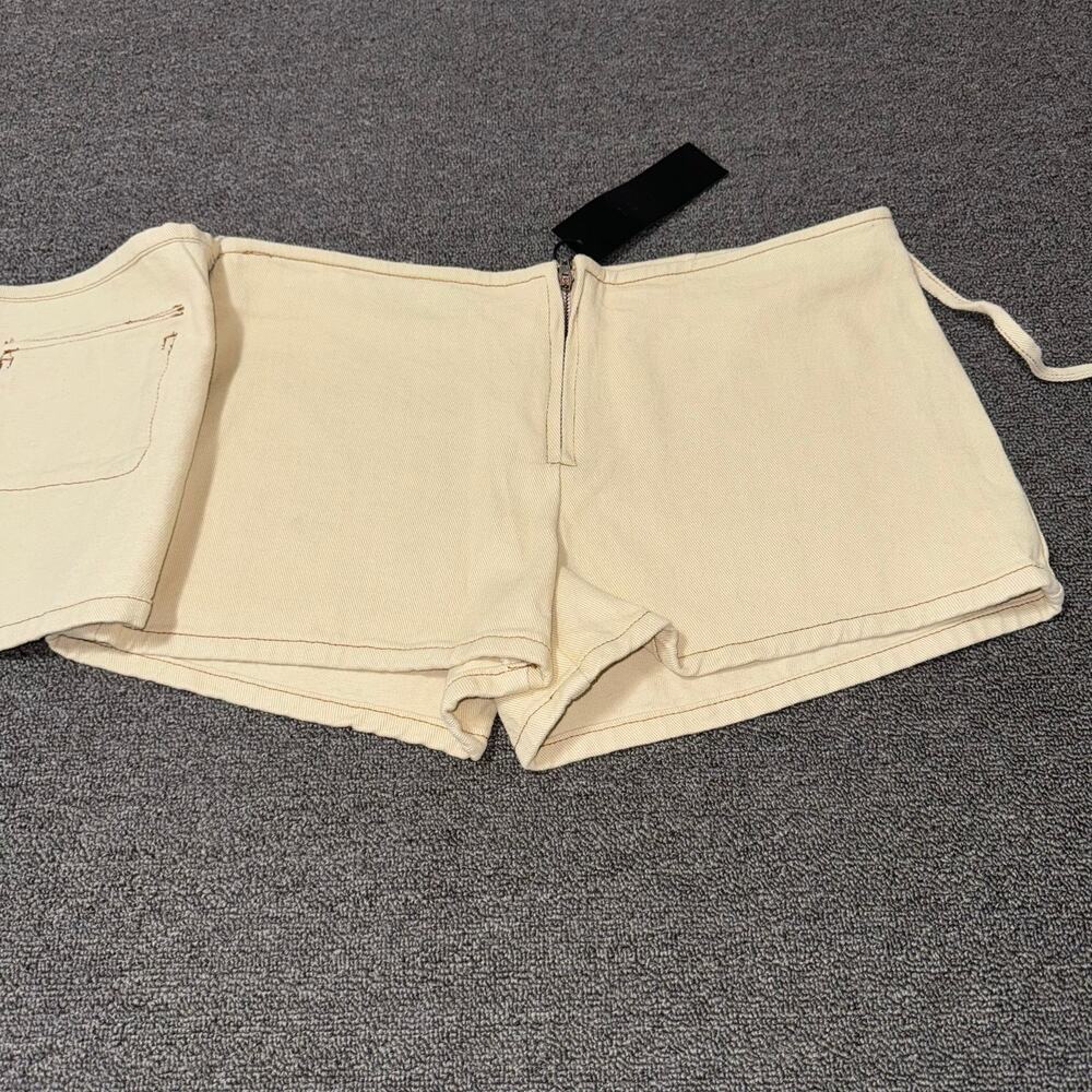NWT LIONESS Countryside Skort Ecru Soft Yellow Women's 8 Large Low Rise Coquette - Picture 3 of 11
